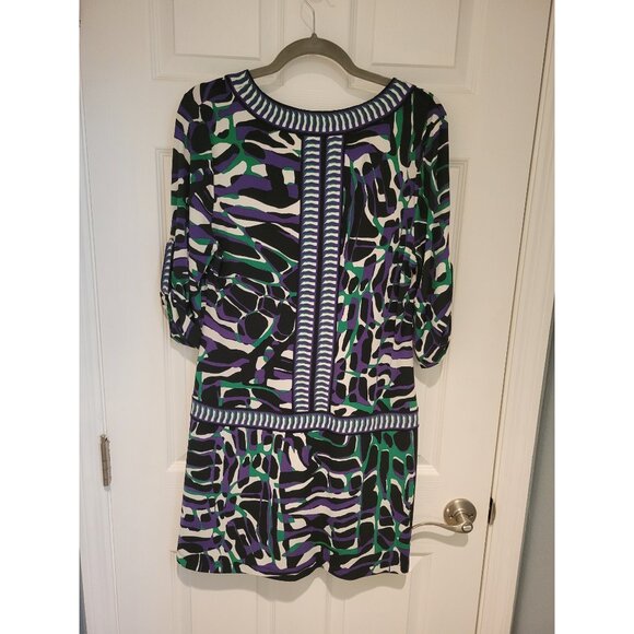 BCBGMAXAZRIA Purple Green Knit Mini Dress L - Picture 3 of 5